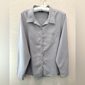 THE NORTH FACE | Light Gray Classic Outdoor Button Down Long Sleeve Shirt | XL